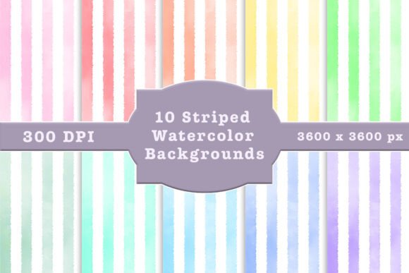 10 Striped Watercolor Digital Papers: A Creative Toolkit for Modern Designers