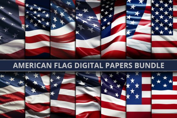 American Flag Digital Papers Bundle: Your Ultimate Patriotic Design Toolkit