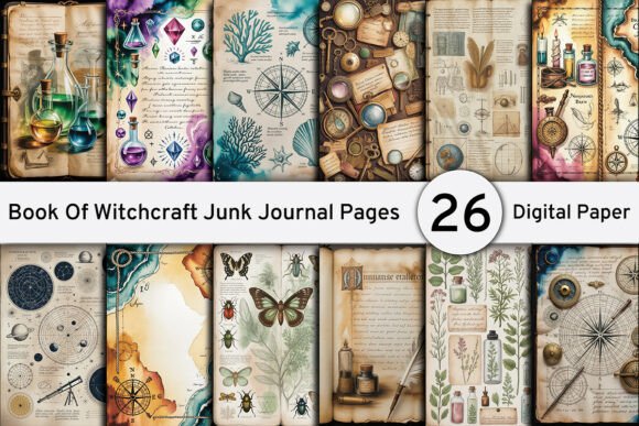 Book of Witchcraft Junk Journal Pages: Unlocking Dark Aesthetic Design
