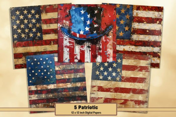 Celebrate Independence with Grunge American Flag Patriotic Papers
