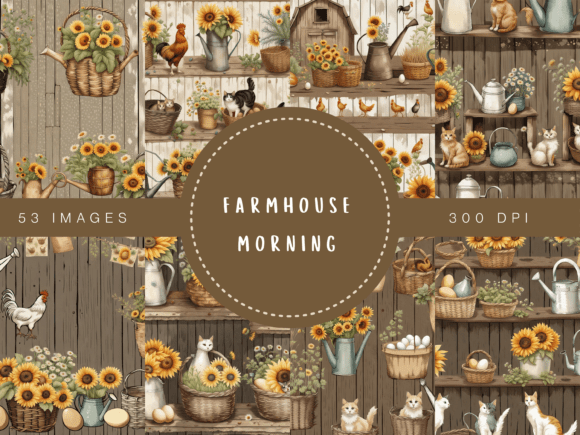 Farmhouse Morning – Rustic Country Digital Paper Collection