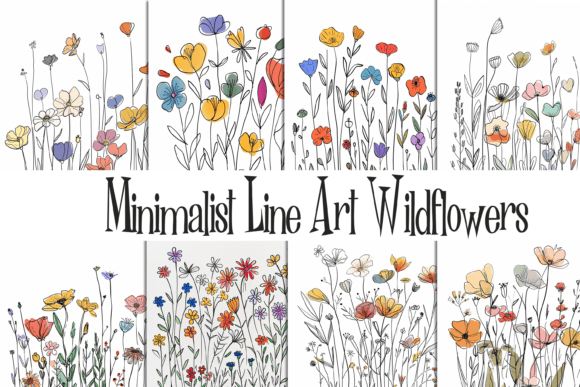 Hand Drawn Wildflowers Line Art: Organic Elegance for Modern Projects