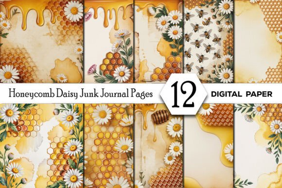 Honeycomb Daisy Junk Journal Pages: A Designer's Guide