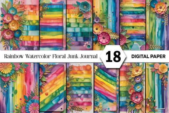 Infuse Joy into Your Projects with a Rainbow Watercolor Floral Junk Journal