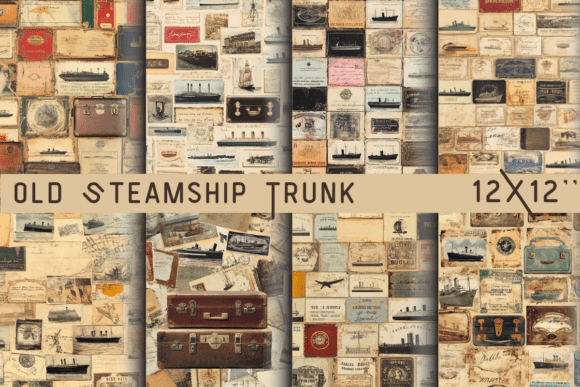 Old Steamship Trunk Stickers: A Vintage Travel Ephemera Collection
