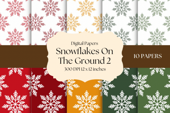 Snowflakes on the Ground Set 2: A Rustic Holiday Digital Paper Collection