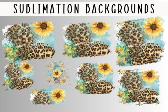Sunflower Leopard Sublimation Background: Bold Design for Makers