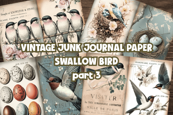 Timeless Charm: Vintage Junk Journal Paper Bird Nature