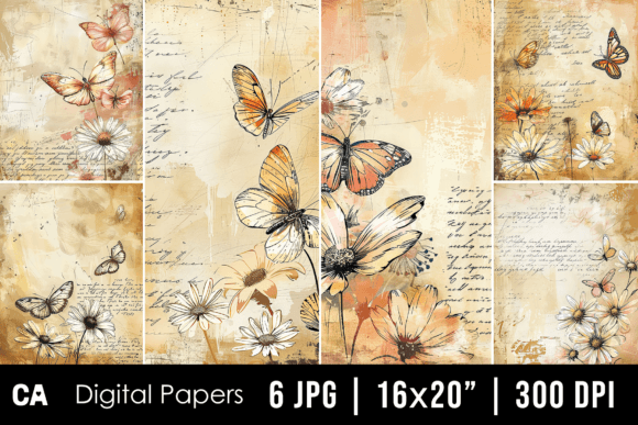 Vintage Daisy & Butterfly Journal Pages: A Designer's Guide