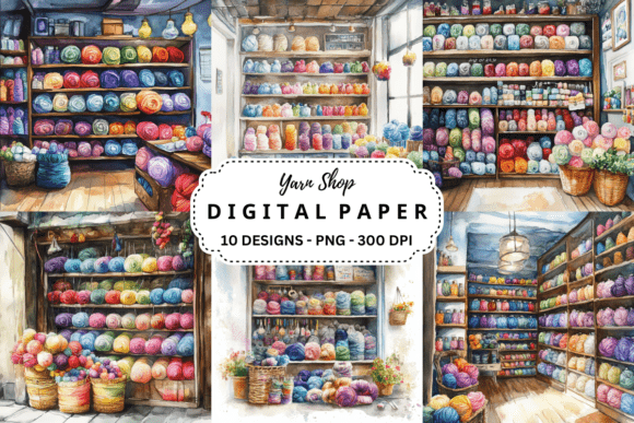Watercolor Yarn Shop Background: A Designer’s Cozy Creative Asset